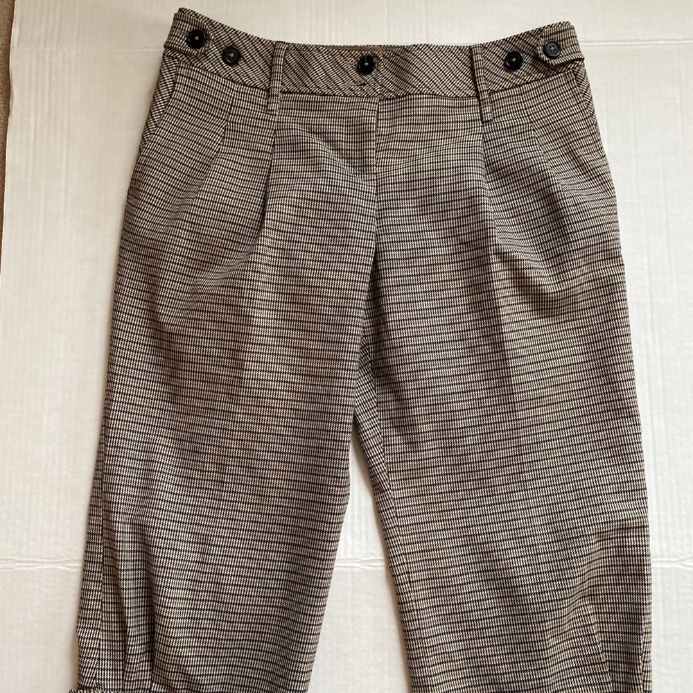 LOFT Plaid/Gingham Marisa Cropped Pants